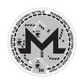 Crypto currency monero black and white symbol