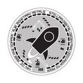 Crypto currency stellar black and white symbol