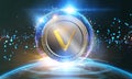 Crypto-currency, Vechain internet virtual money. Currency Technology Business Internet Concept