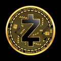 Crypto currency zcash golden symbol