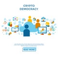 Crypto democracy icons set