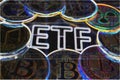 A crypto ETF - the next step towards a decentrailzed future for our money - bitcoin ETF colorful psychodelic