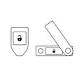 Crypto Hardware Wallet Outline Icon Illustration on White Background