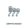 Crypto Invest outline icon. Thin line concept element from fintech technology icons collection. Creative Crypto Invest icon for Royalty Free Stock Photo