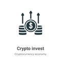 Crypto invest vector icon on white background. Flat vector crypto invest icon symbol sign from modern cryptocurrency economy and