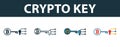 Crypto Key icon set. Premium symbol in different styles from fintech technology icons collection. Creative crypto key icon filled Royalty Free Stock Photo