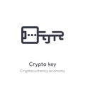 crypto key outline icon. isolated line vector illustration from cryptocurrency economy collection. editable thin stroke crypto key Royalty Free Stock Photo