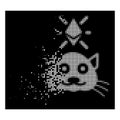 White Shredded Dotted Halftone Crypto Kitty Icon