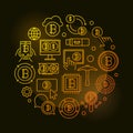 Crypto market round colorful illustration