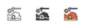 Crypto mining different style icon set