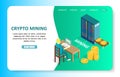 Crypto mining landing page website vector template