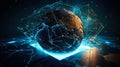 Crypto Planet, World, blockchain crypto currency digital encryption, Digital money exchange, Technology global network