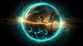 Crypto Planet, World, blockchain crypto currency digital encryption, Digital money exchange, Technology global network
