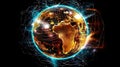 Crypto Planet, World, blockchain crypto currency digital encryption, Digital money exchange, Technology global network