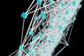 Crypto science blockchain network concept background 3d render