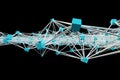 Crypto science blockchain network concept background 3d render