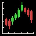 Crypto Technical Analysis with Candlestick Patterns vector Margin Trading colored icon or symbol