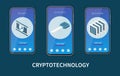 Crypto Technology Banners Set Royalty Free Stock Photo