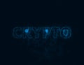 Crypto title with plexus effect. Connected lines with dots. Lines title plexus Royalty Free Stock Photo