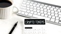 Home office workspace with keyboard, clipboard and pen with text SECURITIES FRAUD on white wooden background , business concept Royalty Free Stock Photo