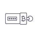crypto wallet for bitcoin line icon