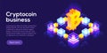 Cryptocoin mining farm layout. Cryptocurrency and blockchain net