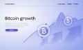 Cryptocoin mining farm layout. Cryptocurrency and blockchain network business 3d vector illustration. Crypto currency.