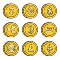 Cryptocurrencies gold coin set