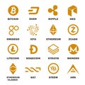 Cryptocurrencies logo set