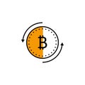 cryptocurrency, arrow, finance, bitcoin icon. Element of color finance. Premium quality graphic design icon. Signs and symbols