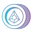 Cryptocurrency augur coin isolated icon