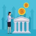 Cryptocurrency bank woman