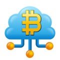 Cryptocurrency Bitcoin Cloud Icon Royalty Free Stock Photo