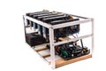 Cryptocurrency bitcoin ethereum altcoin graphic card miner mining rig. Royalty Free Stock Photo