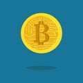 Cryptocurrency bitcoin the future coin. Virtual cryptocurrency concept. vector illustration