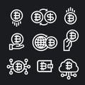 Cryptocurrency Bitcoin Icon Set Royalty Free Stock Photo