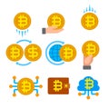 Cryptocurrency Bitcoin Icon Set