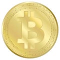 Bitcoin cryptocurrency virtual token, vector illustration