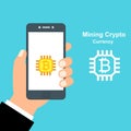 Cryptocurrency and blockchain, analysts and managers working on crypto start up. vector illustration.
