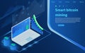 Cryptocurrency and blockchain. Bitcoin mining farm. Creating digital currency.