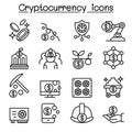 Cryptocurrency , Blockchain & ICO icon set