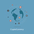 Cryptocurrency and blockchain infographic.