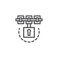 Cryptocurrency blockchain outline icon