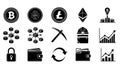 Cryptocurrency and Blockchain Technology Vector Icons Set Royalty Free Stock Photo