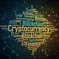 Cryptocurrency and Blockchain Word Cloud Royalty Free Stock Photo