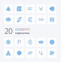 20 Cryptocurrency Blue Color icon Pack like coin crypto currency rubycoin crypto crown Royalty Free Stock Photo