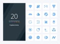 20 Cryptocurrency Blue Color icon for presentation