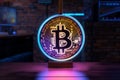 Cryptocurrency charm Neon lamp featuring the iconic bitcoin symbol