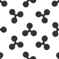 Cryptocurrency coin Ripple XRP icon seamless pattern on white background. Physical bit coin. Digital currency. Altcoin