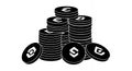 Cryptocurrency Coin Stacks Black and White Vector Icon Royalty Free Stock Photo